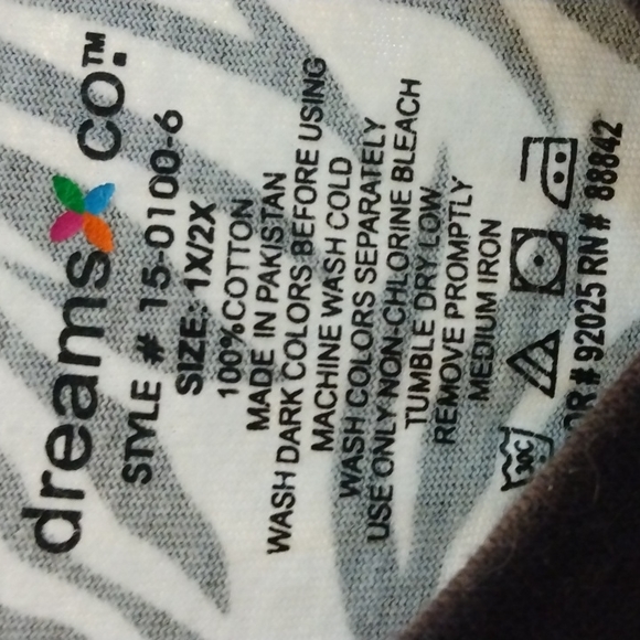 Black and White 100% Cotton Dress 1X/2X - Picture 3 of 4